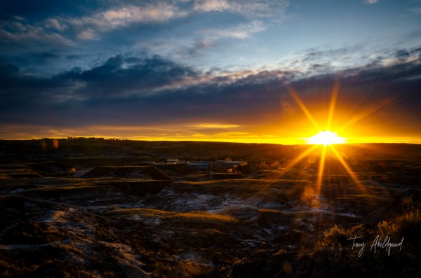 Yellow Sunset over Drumheller Hi Res   A3 by Tracy Abildgaard